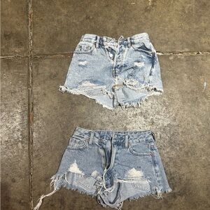 PacSun Light Blue Distressed Jean Shorts